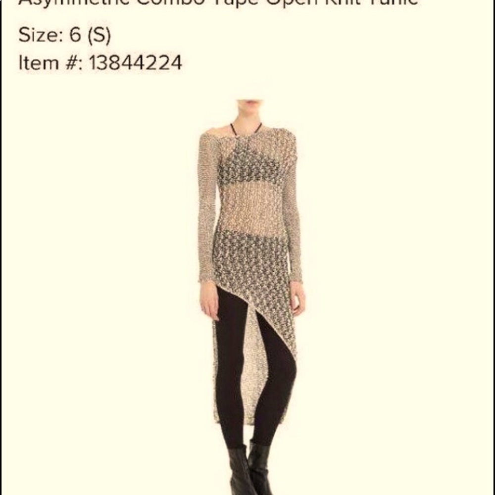 Helmut Lang asymetric combo tape open knit tunic!